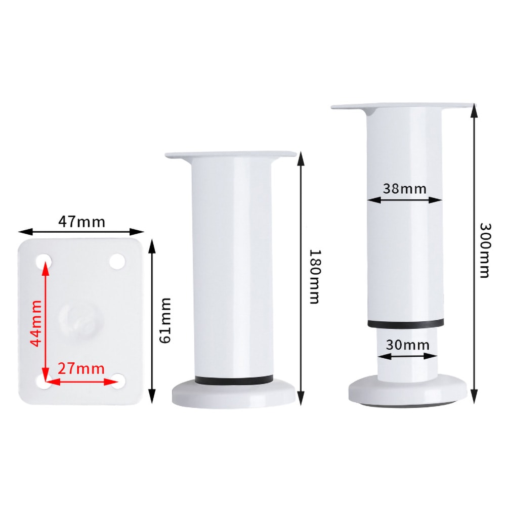 Höj- och sänkbart möbelben 18-30cm - Vit
