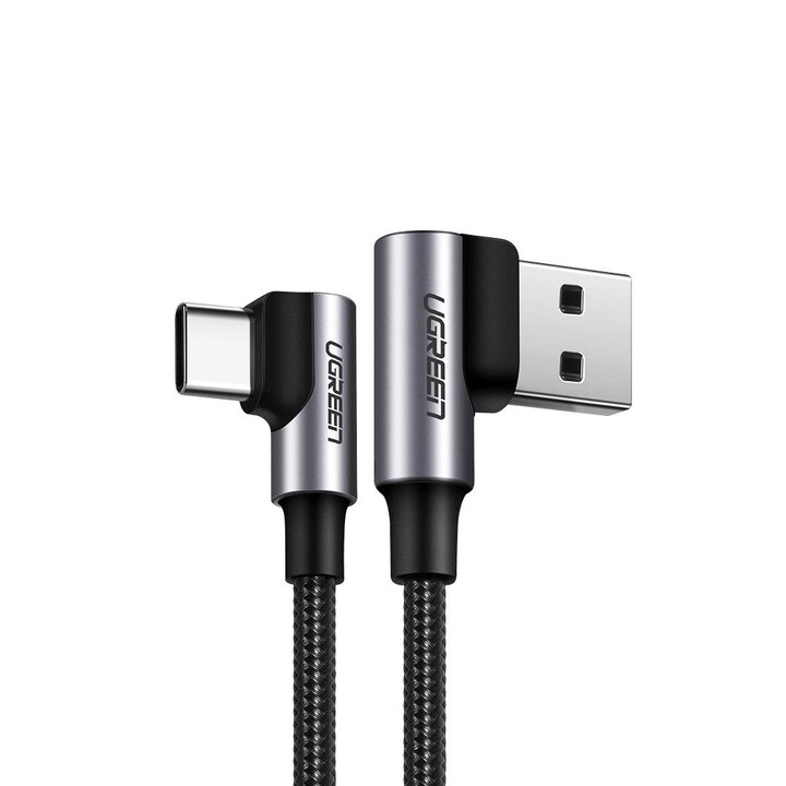 Ugreen USB-kabel med vinklad USB-C QC3.0 3A 50cm