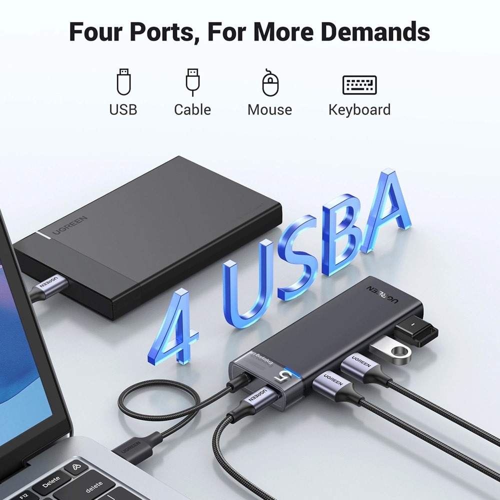 Ugreen USB-Hubb med 4xUSB-A 3.0