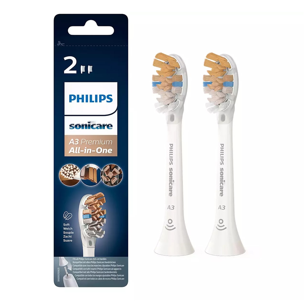Philips Sonicare A3 Premium All-in-One Tandborsthuvud 2-pack - Vit
