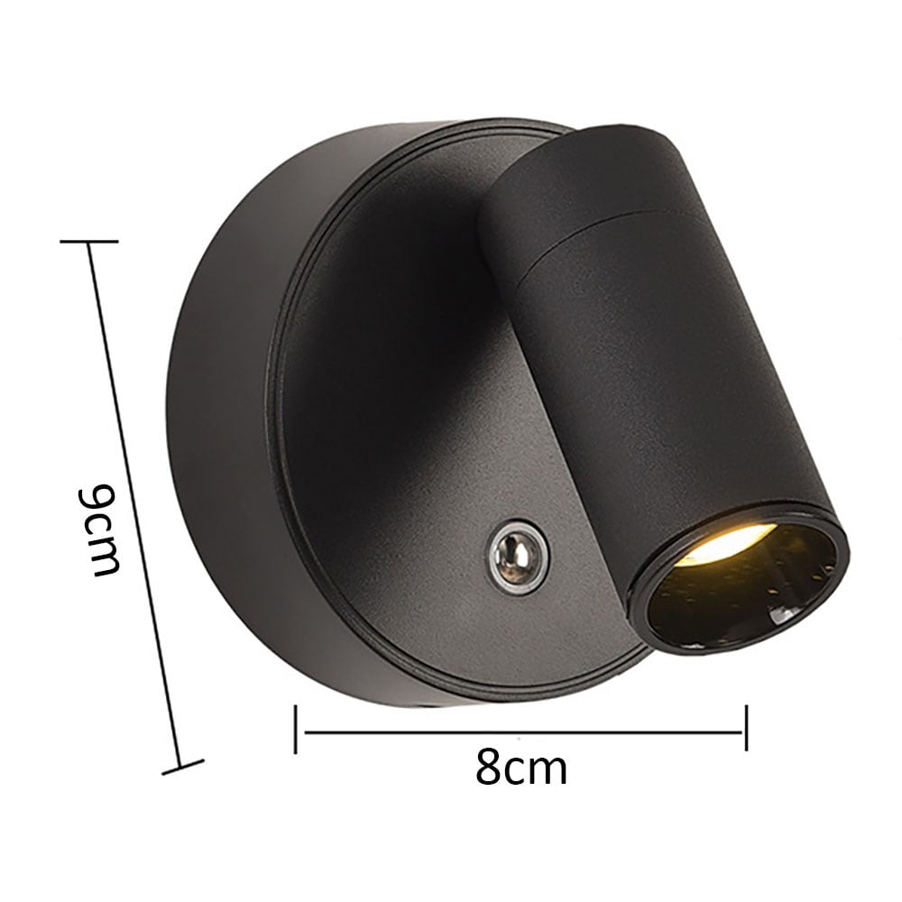Magnetisk Vägglampa med uppladdningsbart batteri - Svart