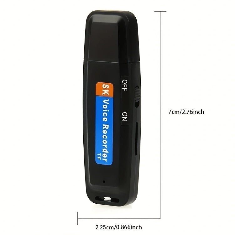 Kompakt diktafon via USB / röstinspelare / miniinspelare med klar ljudupptagning