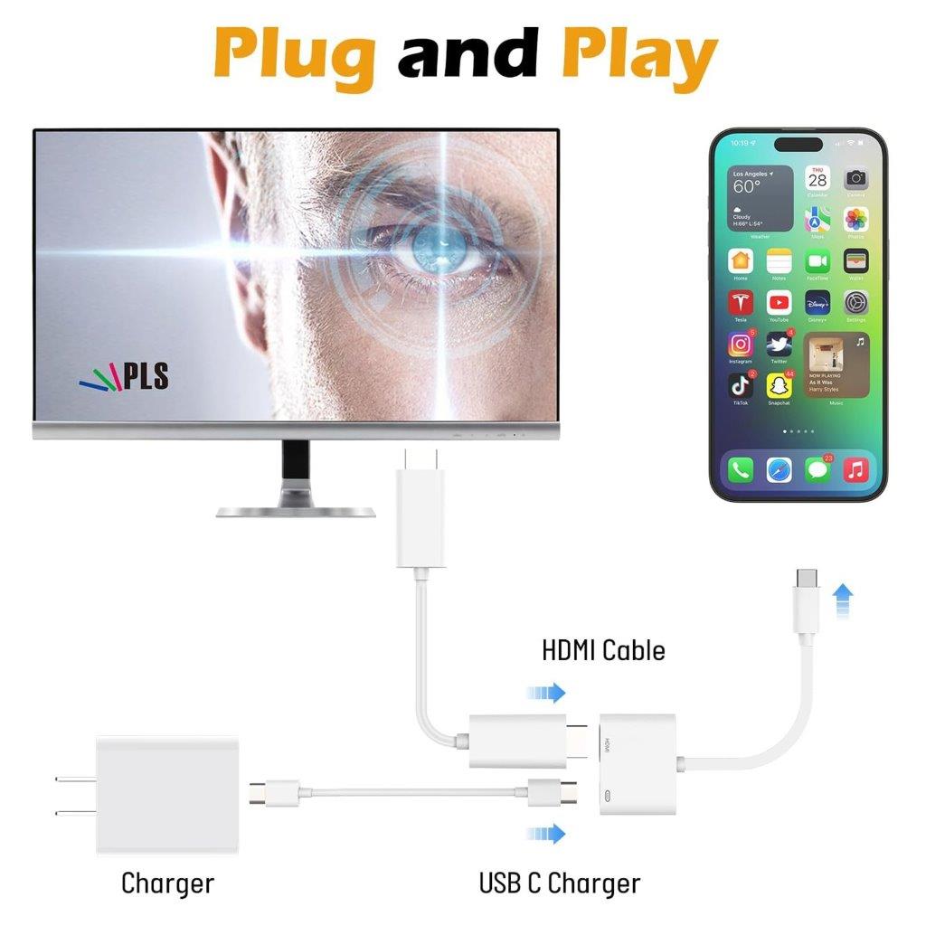 USB-adapter USB-C till HDMI + USB-C med hög upplösning