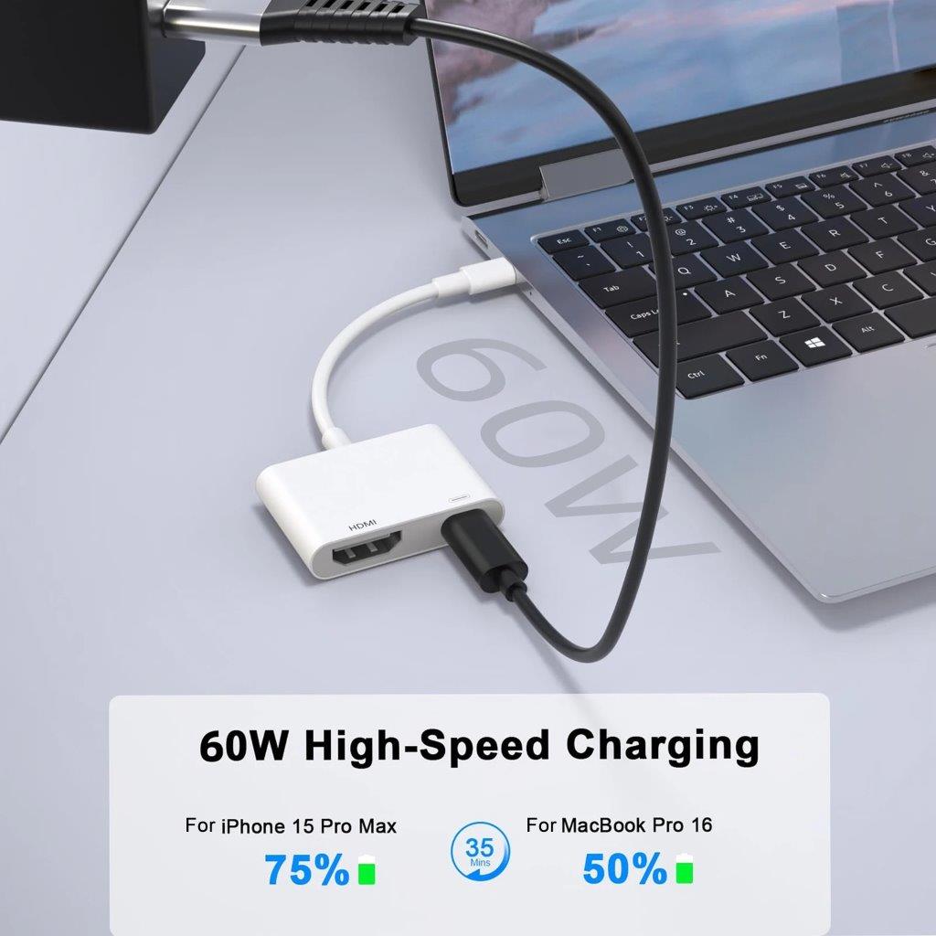 USB-adapter USB-C till HDMI + USB-C med hög upplösning