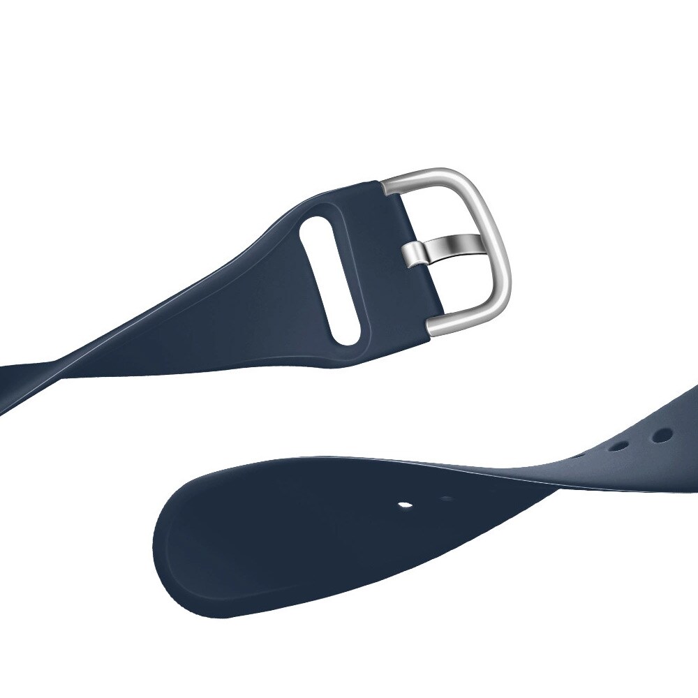 Silikonarmband till Apple Watch 42/44/45 mm med klassiskt metallspänne - Svart