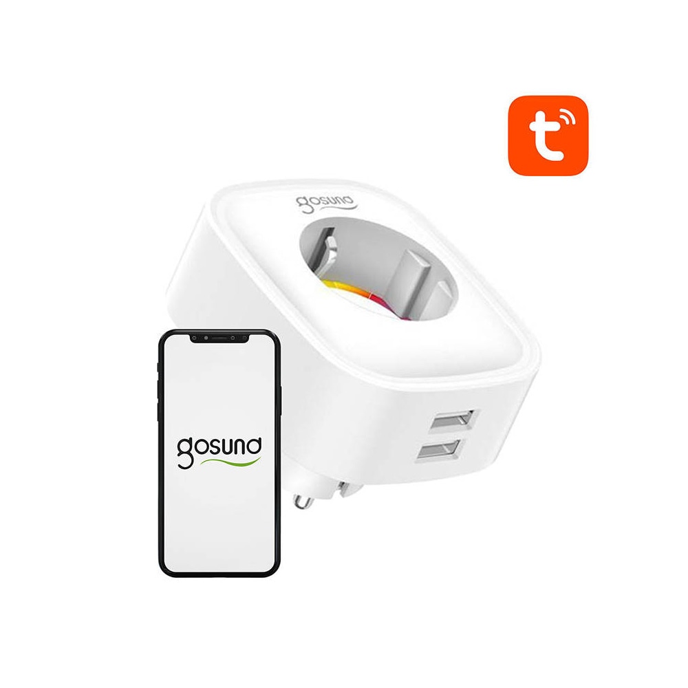 Gosund Wifi Smart Plug med 2 USB - Smart uttag Tuya-kompatibel