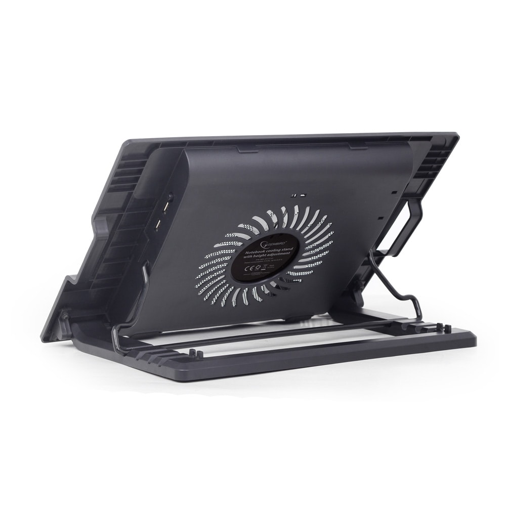 Ställbar laptopkylare med LED-ljus och extra USB-port