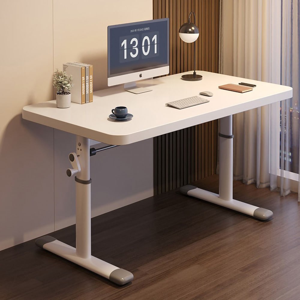 Vitt Höj och Sänkbart Skrivbord 120cm