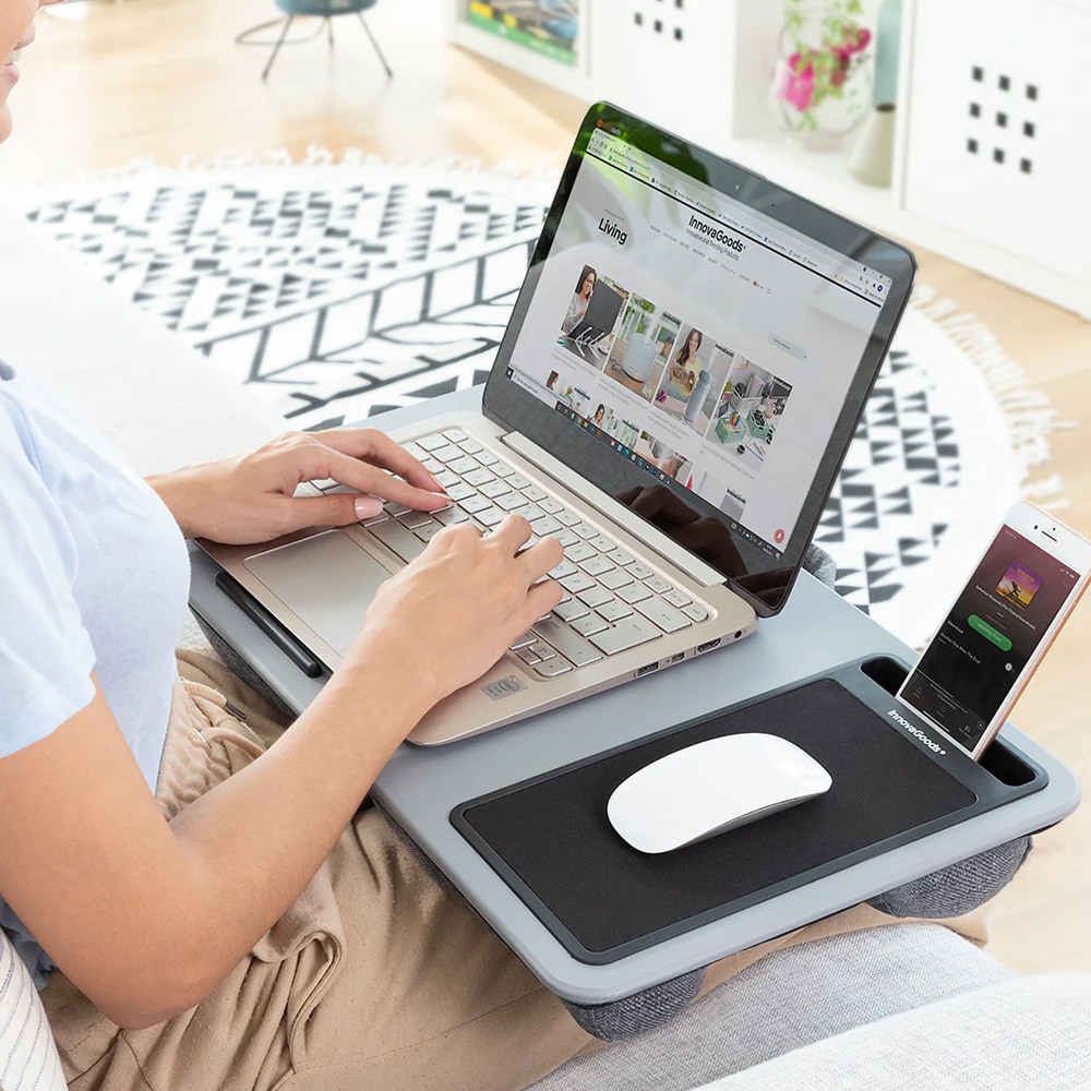 Stort laptopbord för knät med ergonomisk design och smarta funktioner
