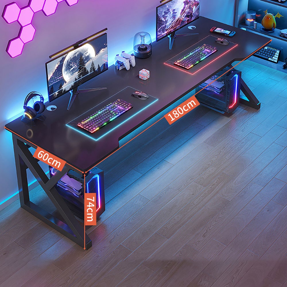 Stort och elegant gamingbord / skrivbord 180x60 cm - Svart
