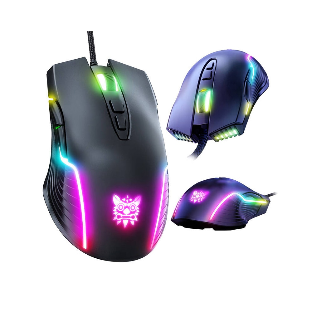 Onikuma CW905 gamingmus med 6 DPI-nivåer och RGB-belysning - Svart