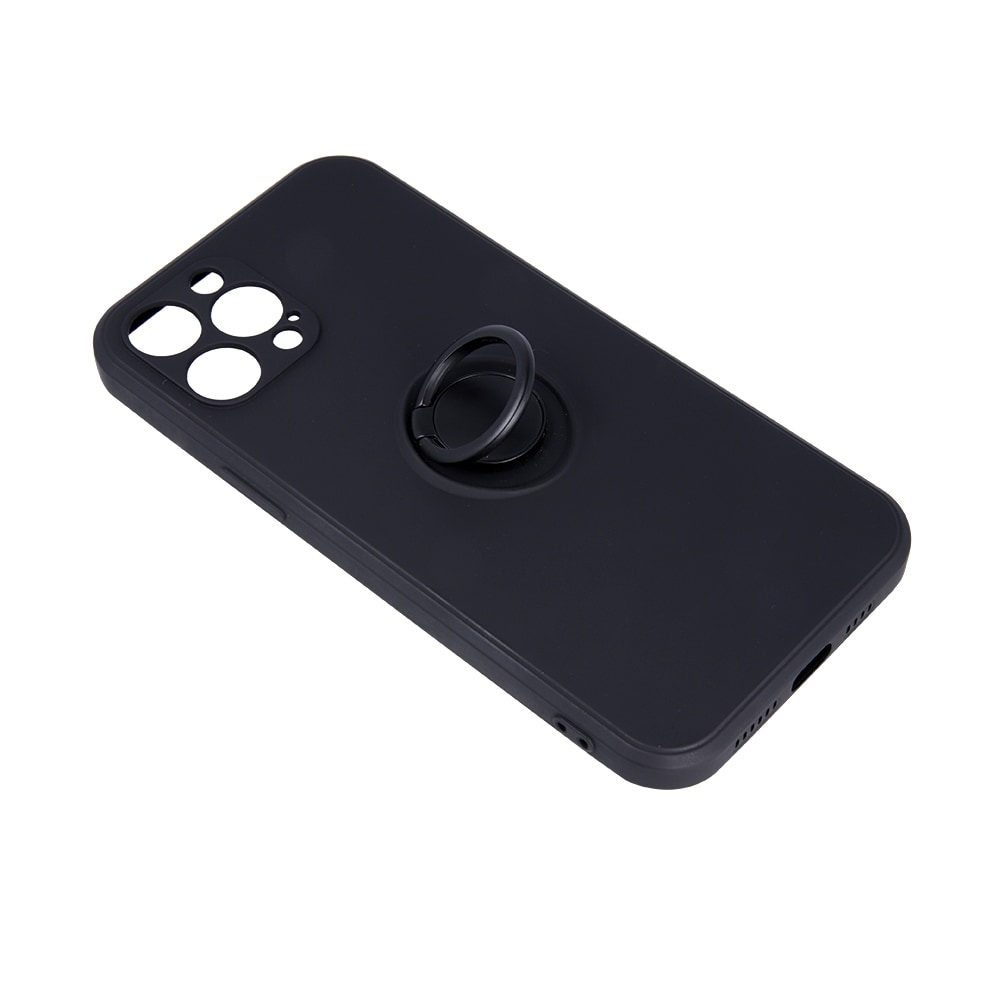 Etui med ringholder til iPhone 16 Plus - Sort