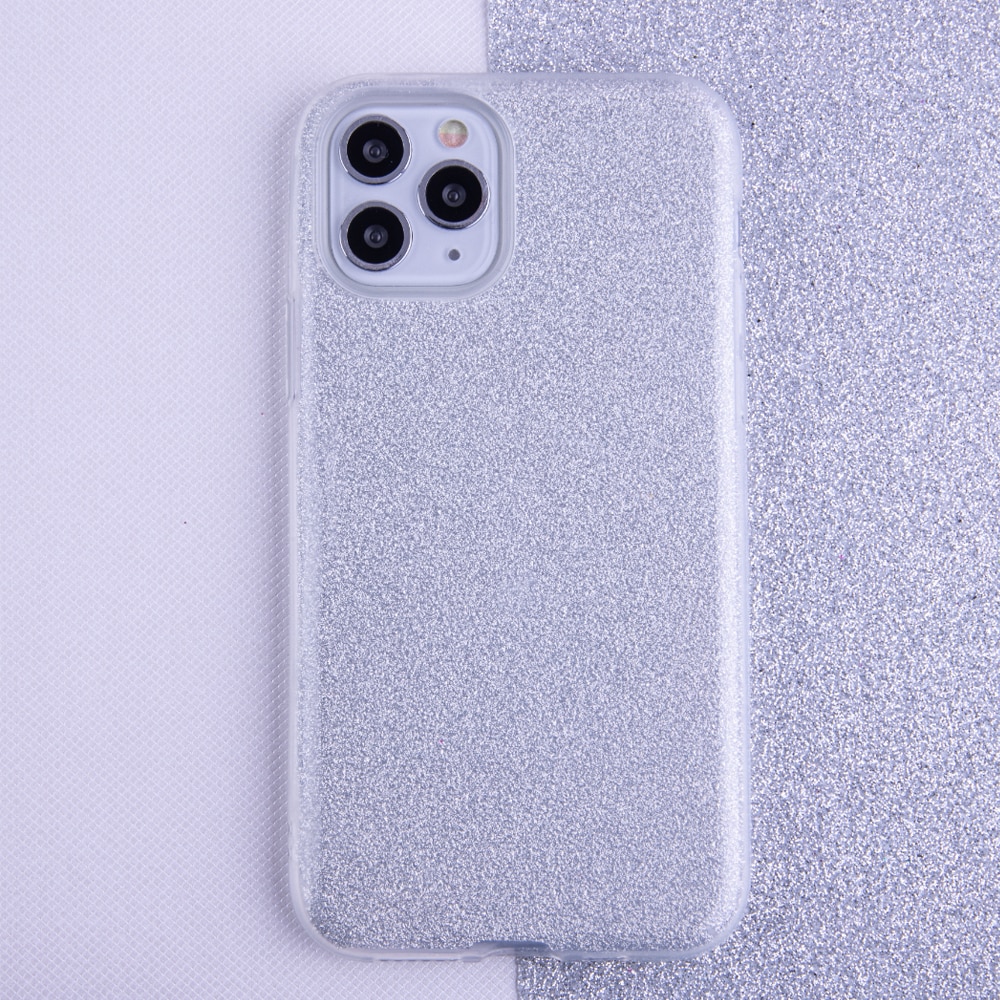 Glitrende etui til iPhone 16 Plus - Sølv