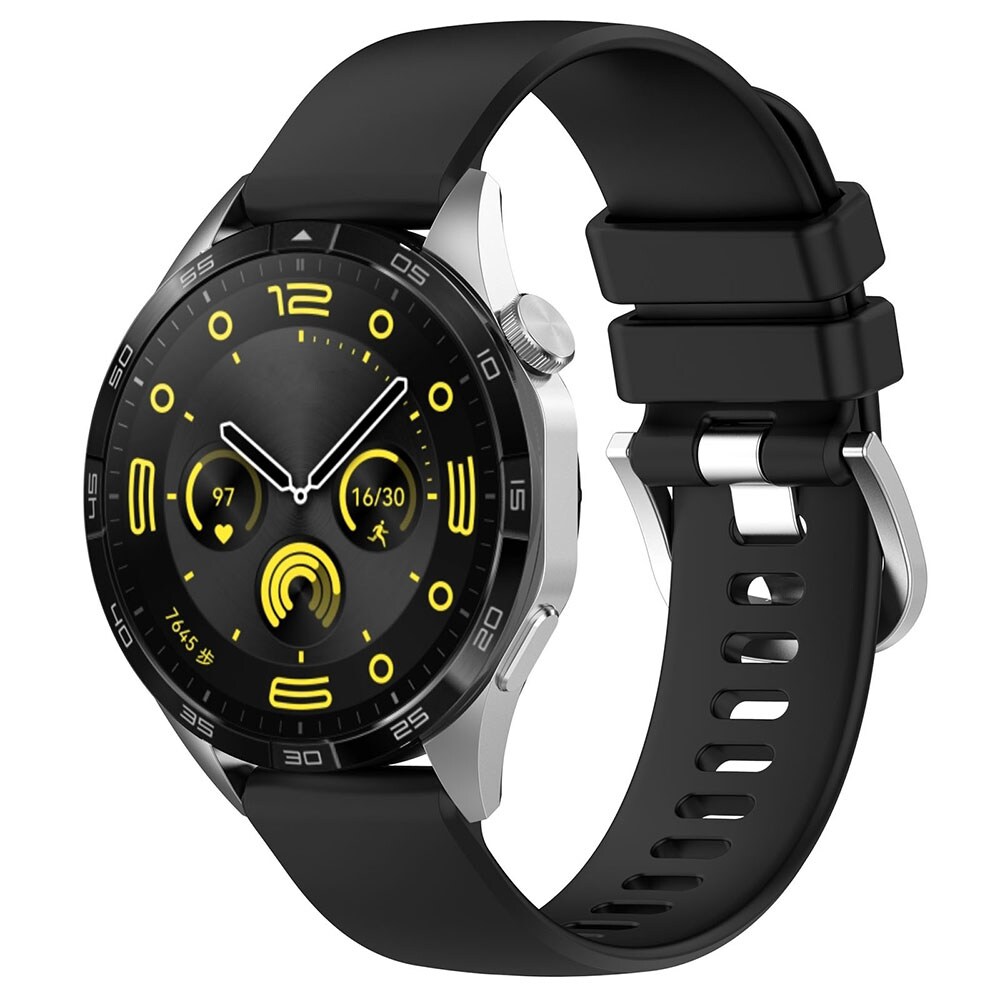 Silikonarmband 22mm till Huawei Watch GT 4 46mm - Svart