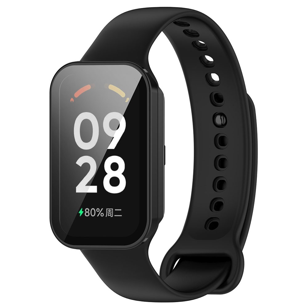 Skyddskal med härdad film för Xiaomi Band 8 Active och Redmi Band 2 - Svart