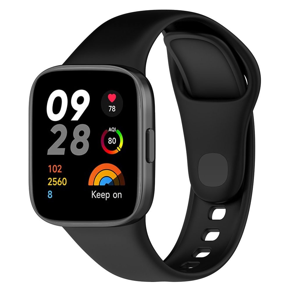 Silikonarmband till Xiaomi Redmi Watch 3 - Svart