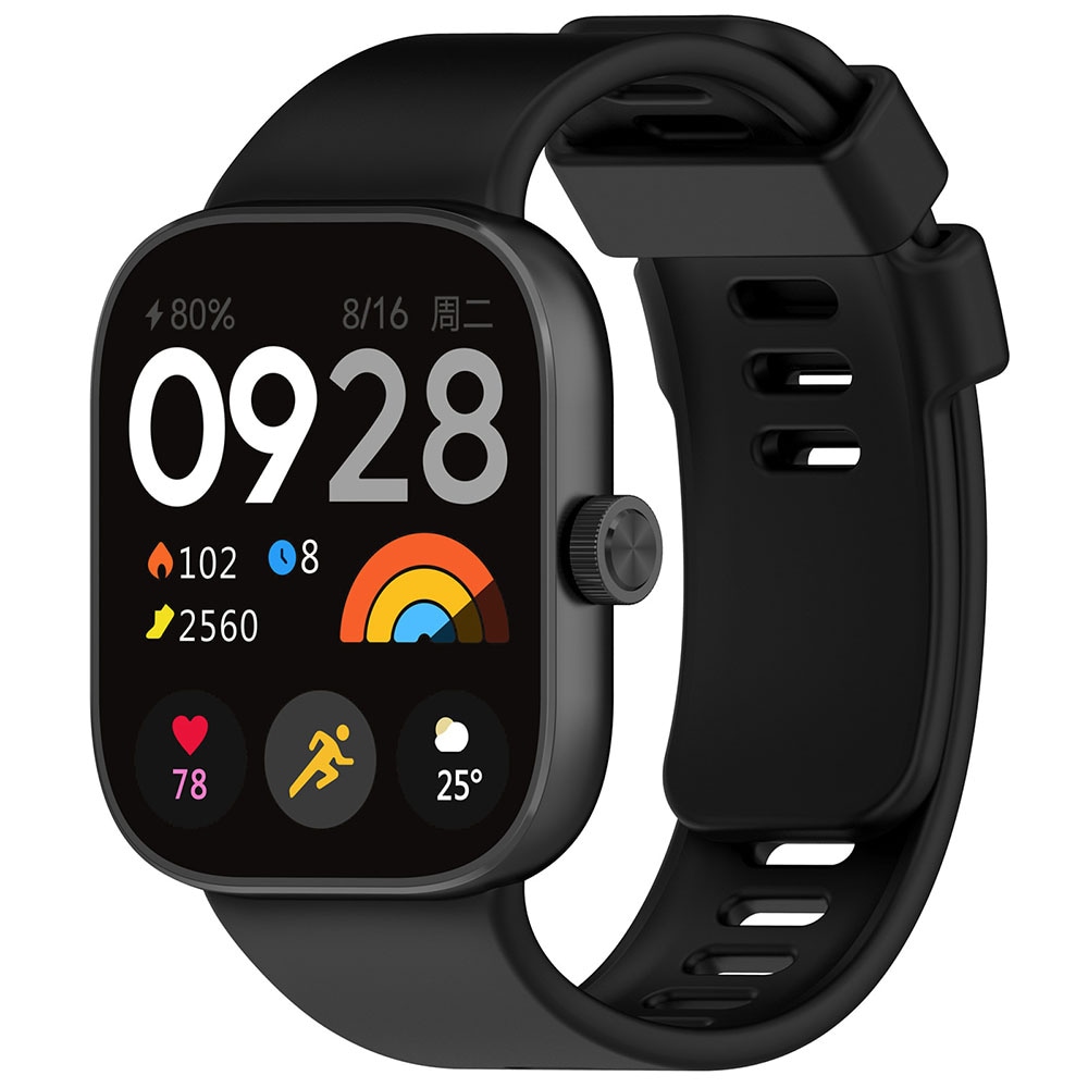 Silikonarmband till Xiaomi Redmi Watch 4 - Svart
