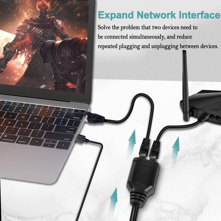 Ethernet-splitter med USB 1xhane till 2xHona