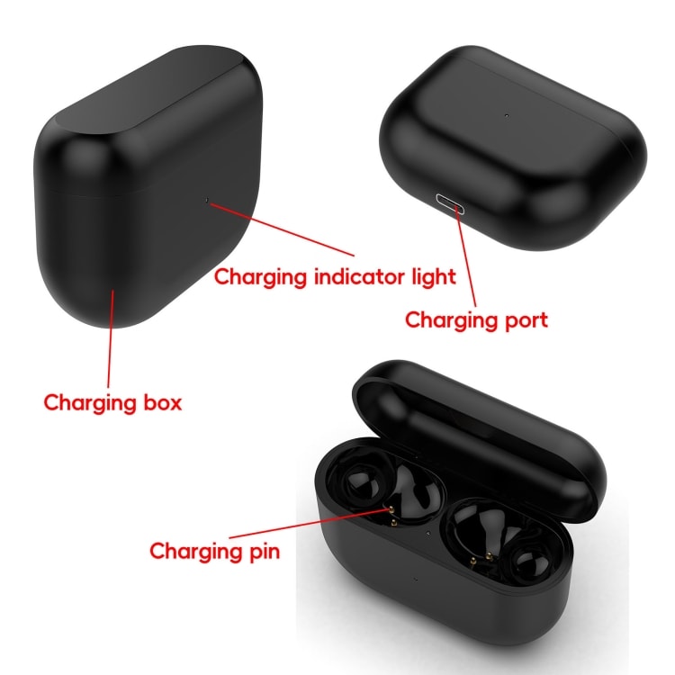 Laddbox till Jabra Elite 8 i svart med magnetisk laddning och kompakt design