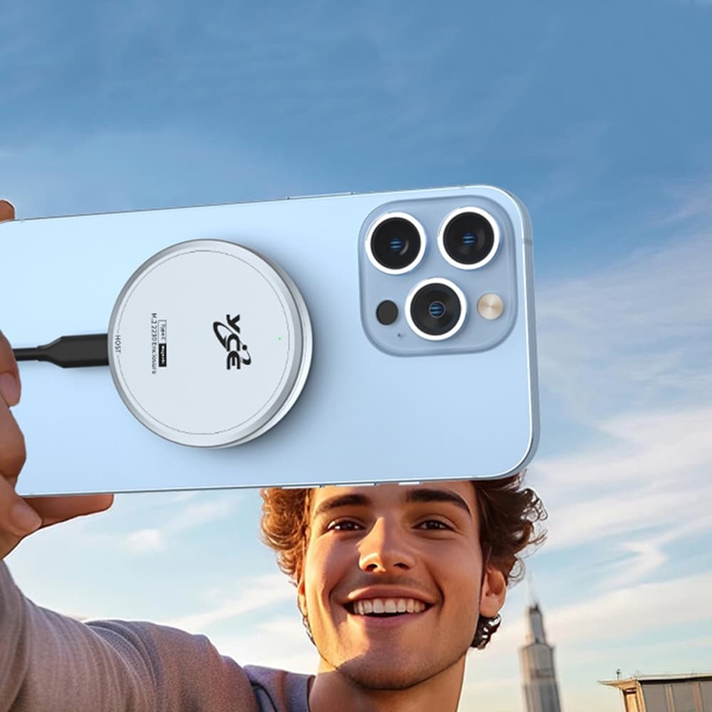 Magnetiskt hårddiskkabinett för smartphone med snabb överföring