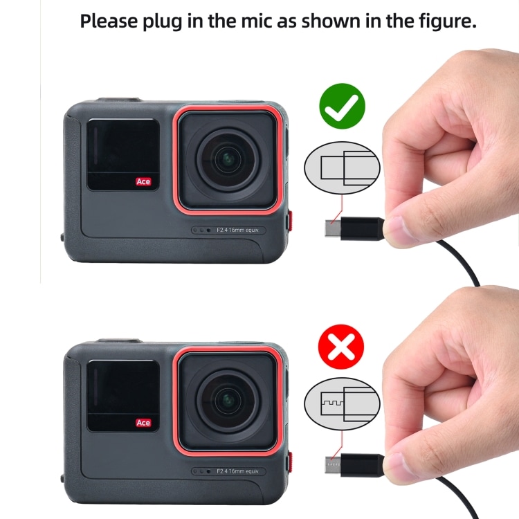 Mikrofon med USB-C-kontakt till Insta360 Ace - omnidirektionell pickup