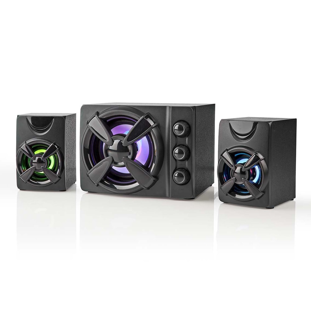 Gaminghögtalare med subwoofer och RGB-belysning