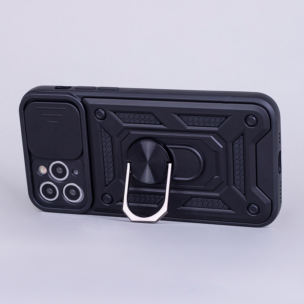 Defender bagcover med mobilring til Xiaomi - Redmi A3 4G (Global) - Sort