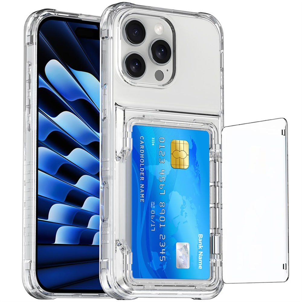 Bagcover med kortplads og stander til iPhone 15 Plus