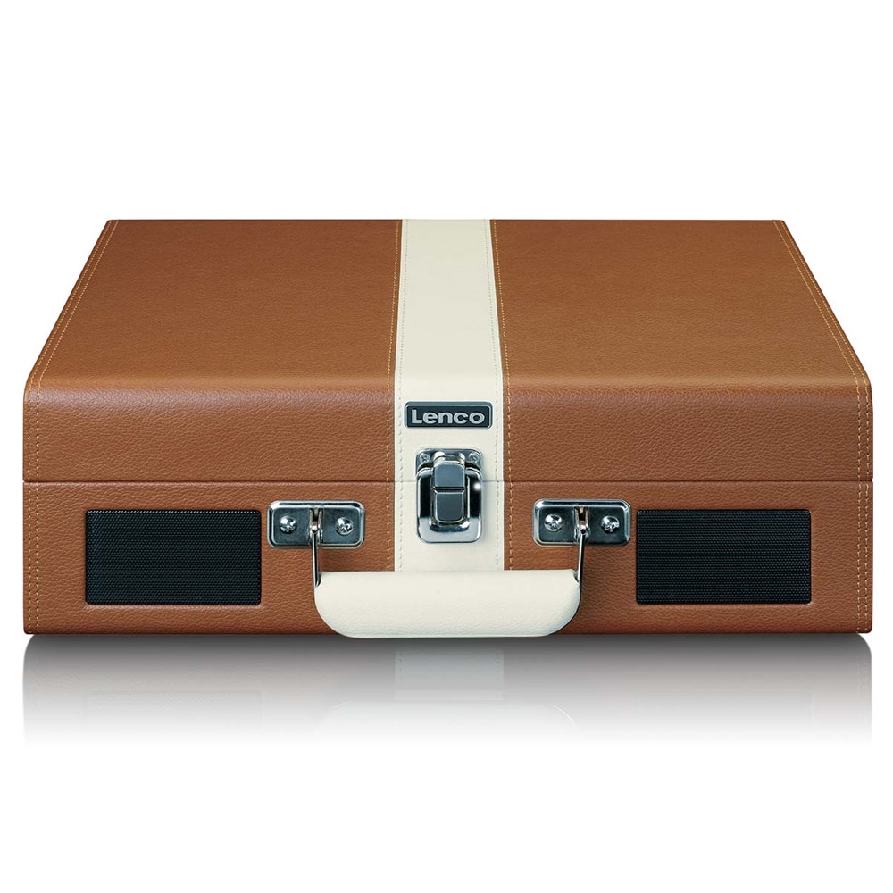 Lenco TT-120 portabel skivspelare i retro resväska med Bluetooth och inbyggt batteri
