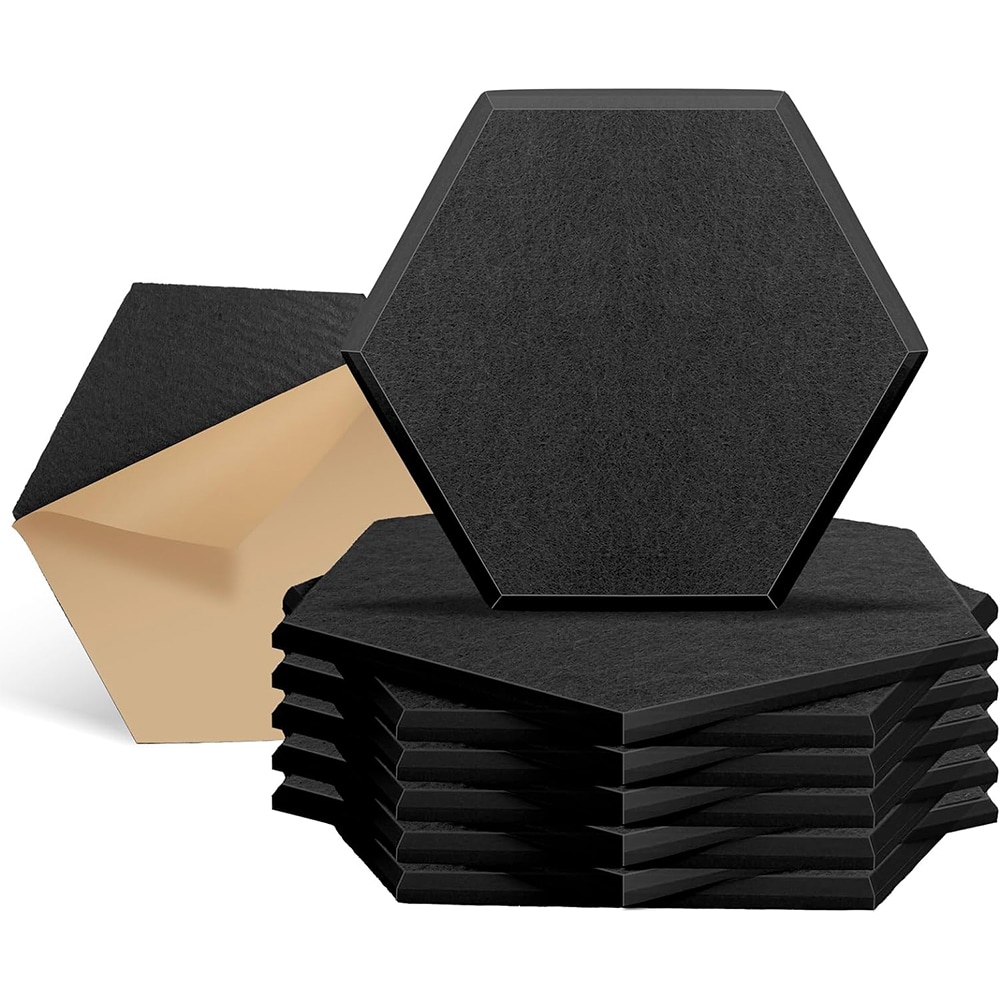 Ljuddämpande hexagonpaneler i polyester, 12-pack