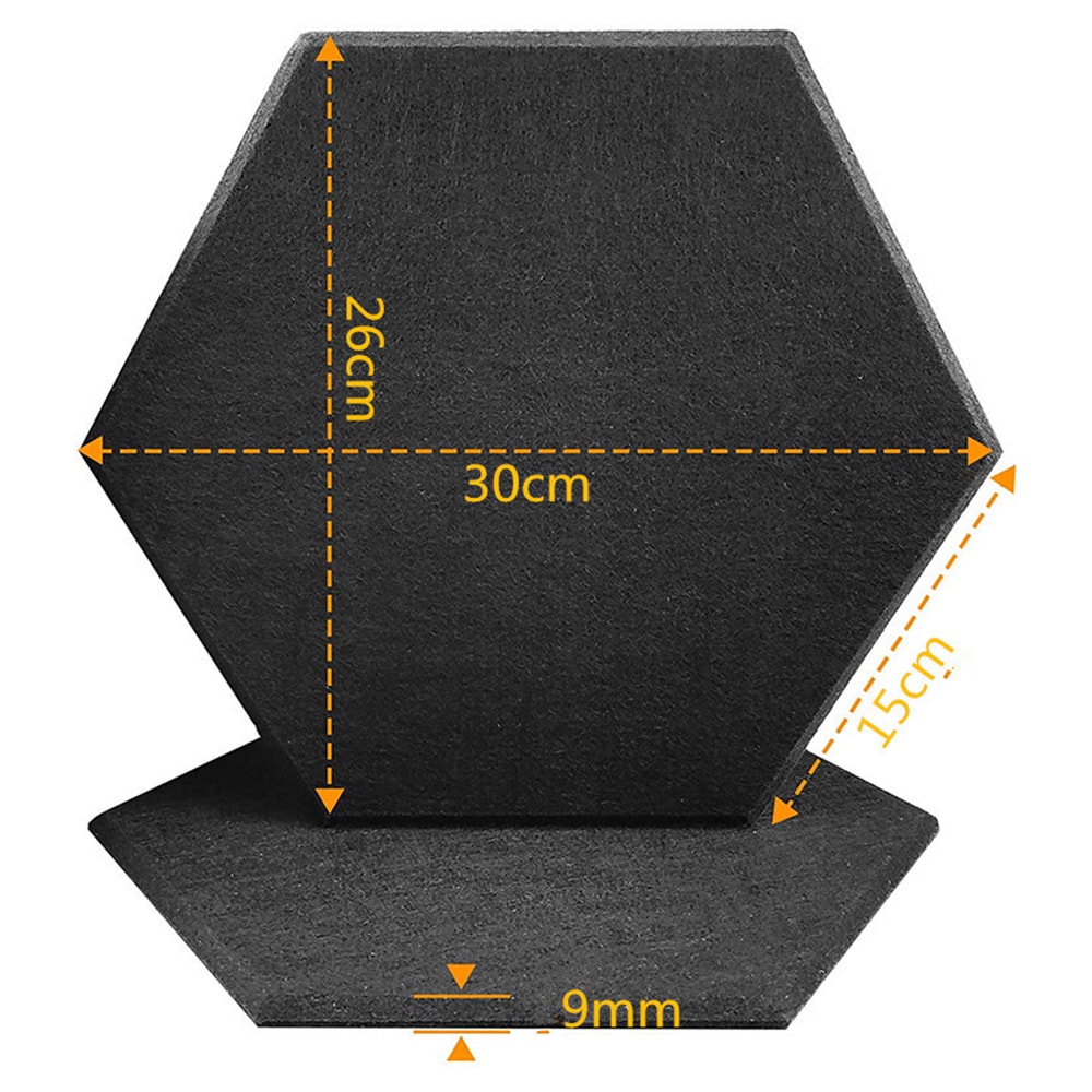 Ljuddämpande hexagonpaneler i polyester, 12-pack
