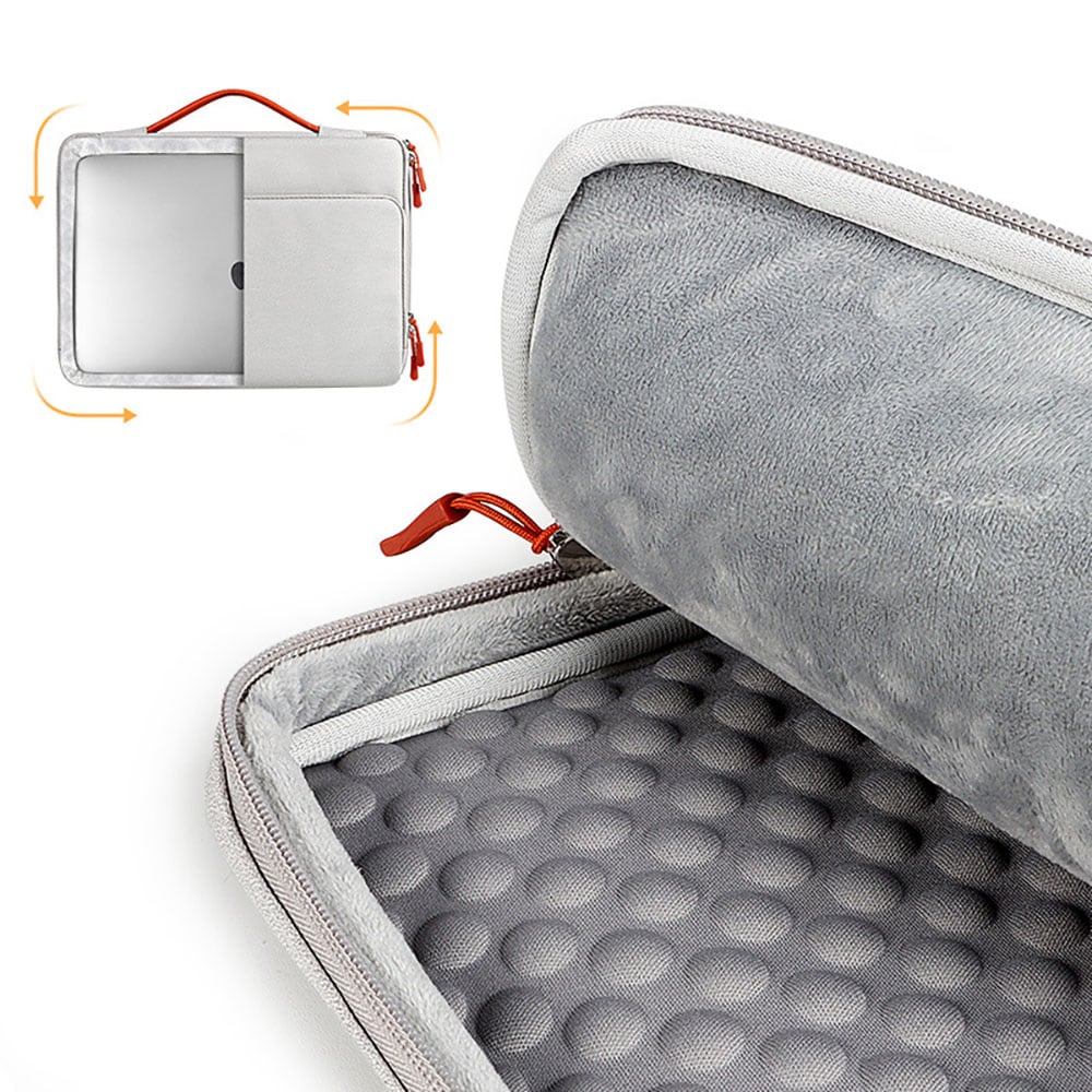 Vattentålig laptopväska i polyester, upp till 15,4" – beige