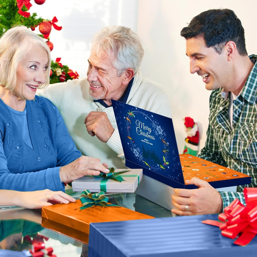 Adventskalender med varierande fiskedrag för söt- och saltvatten