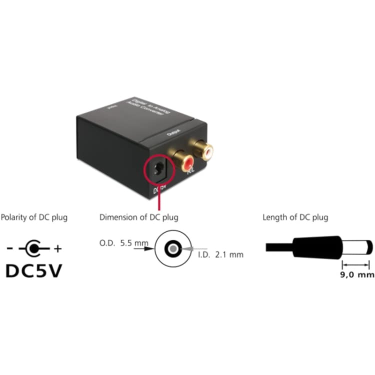 Optisk Toslink adapter till Analog RCA