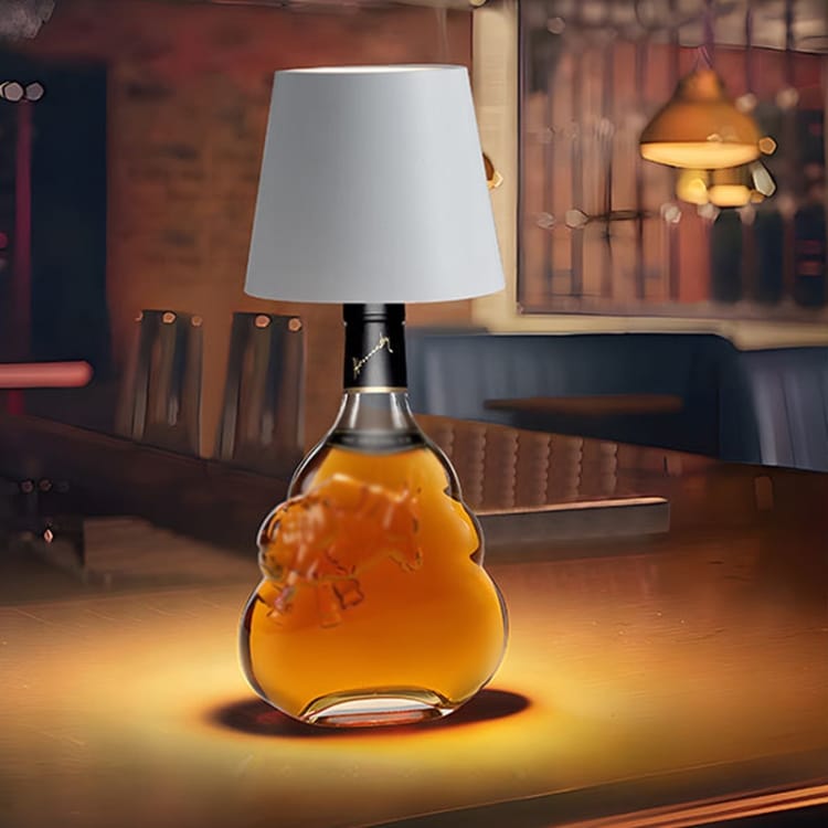 Uppladdningsbar lampskärm för flaska med LED och 3 färglägen - Svart
