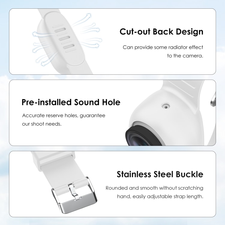 Silikonarmband till Insta360 GO 3 / GO 3S - Vit
