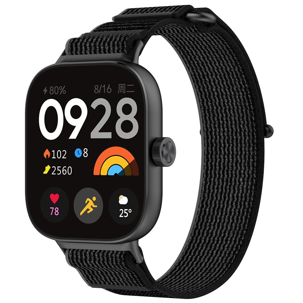 Nylonarmband till Xiaomi Redmi Watch 4 / Watch Band 8 Pro / 9 Pro - Svart/Grå