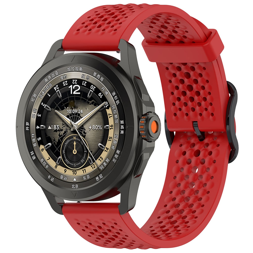 Silikonarmband 20mm till Xiaomi S4 Sport - Röd