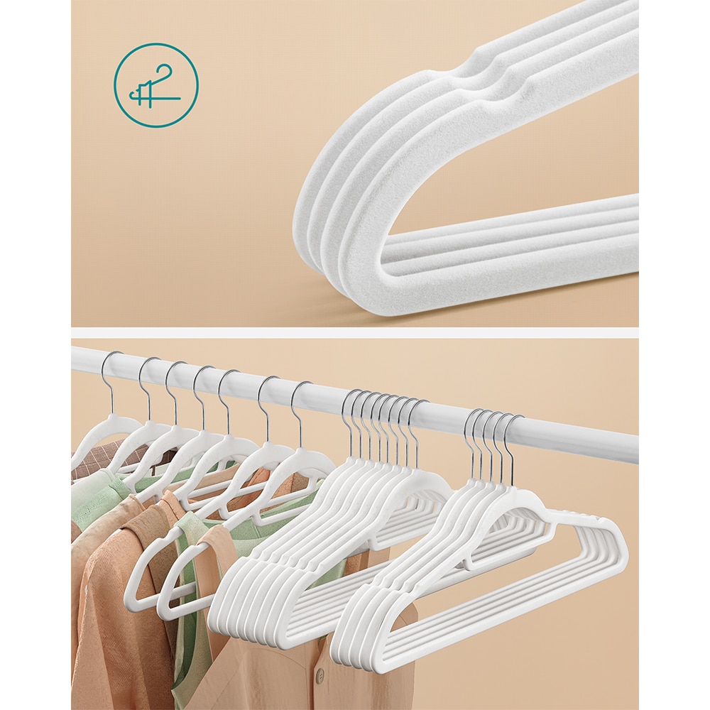 Galgar med sammet och 360° roterbar krok - 50-pack