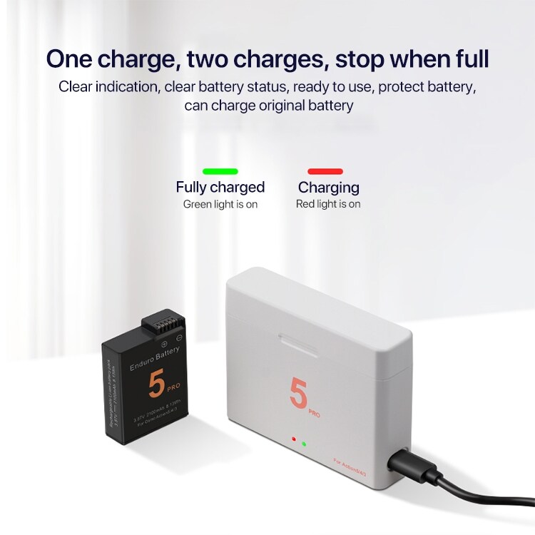 Laddstation för batteri till DJI Osmo Action 5 Pro / 4 / 3
