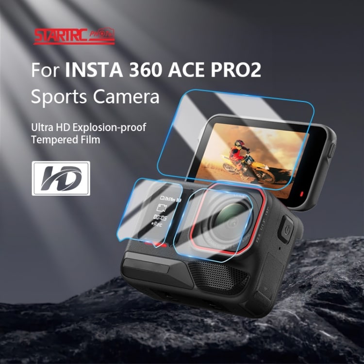 Härdat skärm- och kameraskydd till Insta360 Ace Pro 2