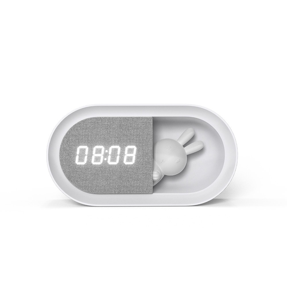 Forverer LED Väckarklocka med nattbelysning - Bunny/Vit