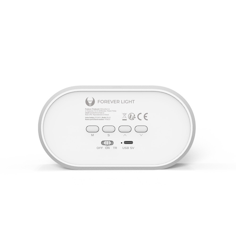 Forverer LED Väckarklocka med nattbelysning - Bunny/Vit