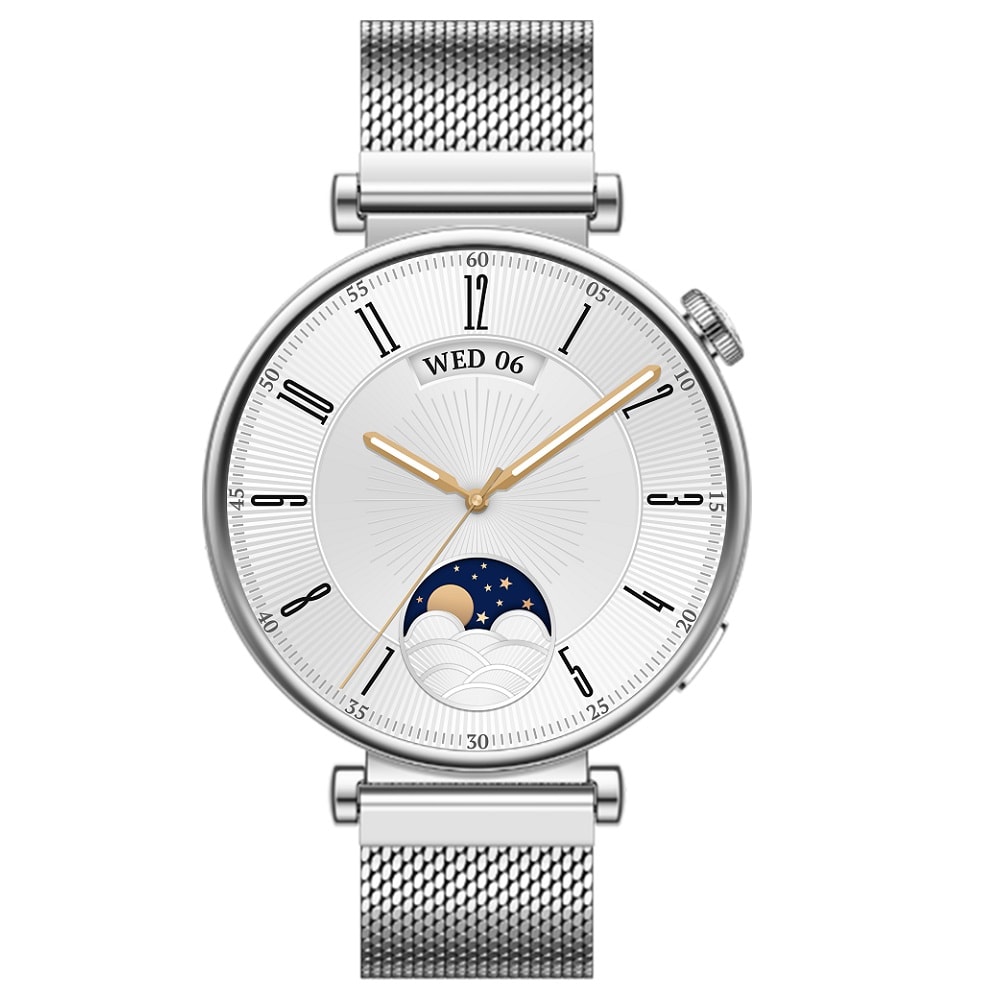 Riversong Smartwatch GLOW med 1,32" högupplöst AMOLED-skärm och IP68 - Silver