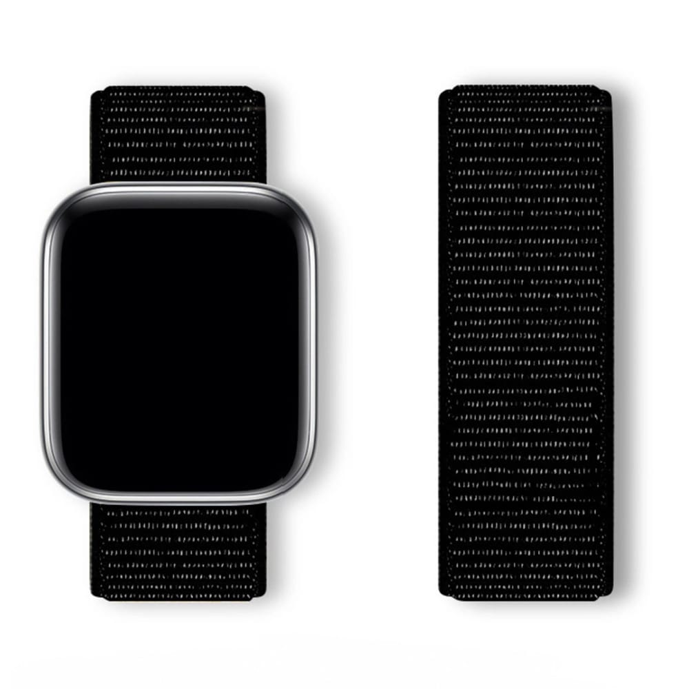 Sport Loop armband till Apple Watch 42/44/45/46/49 mm i ventilerande nylon - Svart