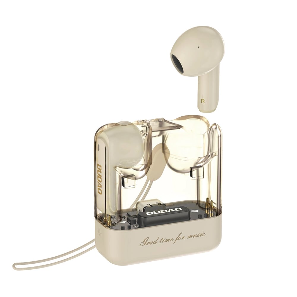 Dudao True Wireless Bluetooth-headset med laddbox och LED-logo  - Beige
