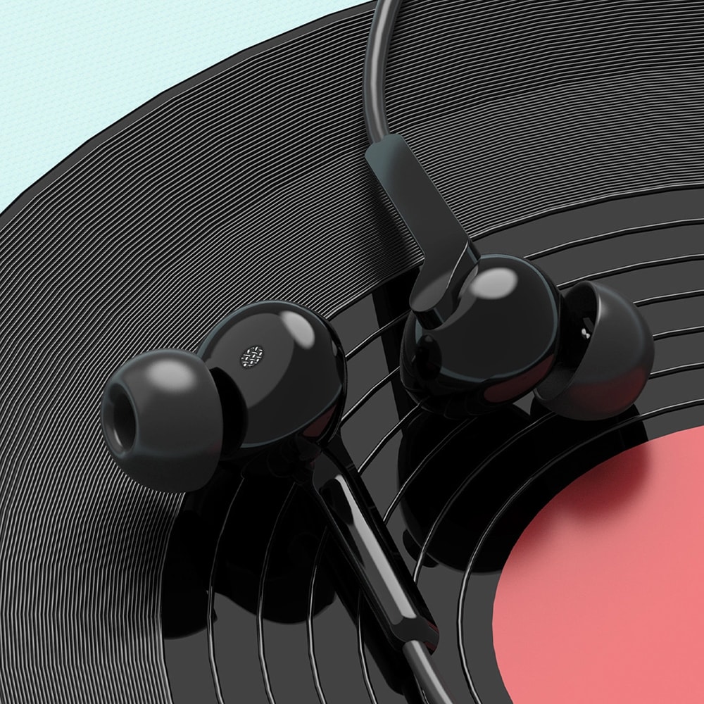 Dudao In-Ear Headset med USB-C-kontakt 1,2m - Svart