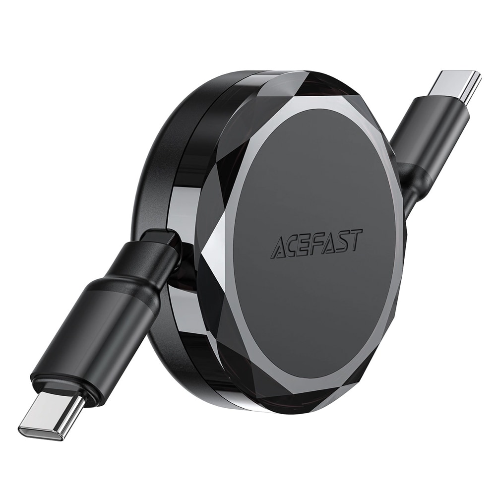 Acefast Utdragbar USB-C-kabel 60W - Svart