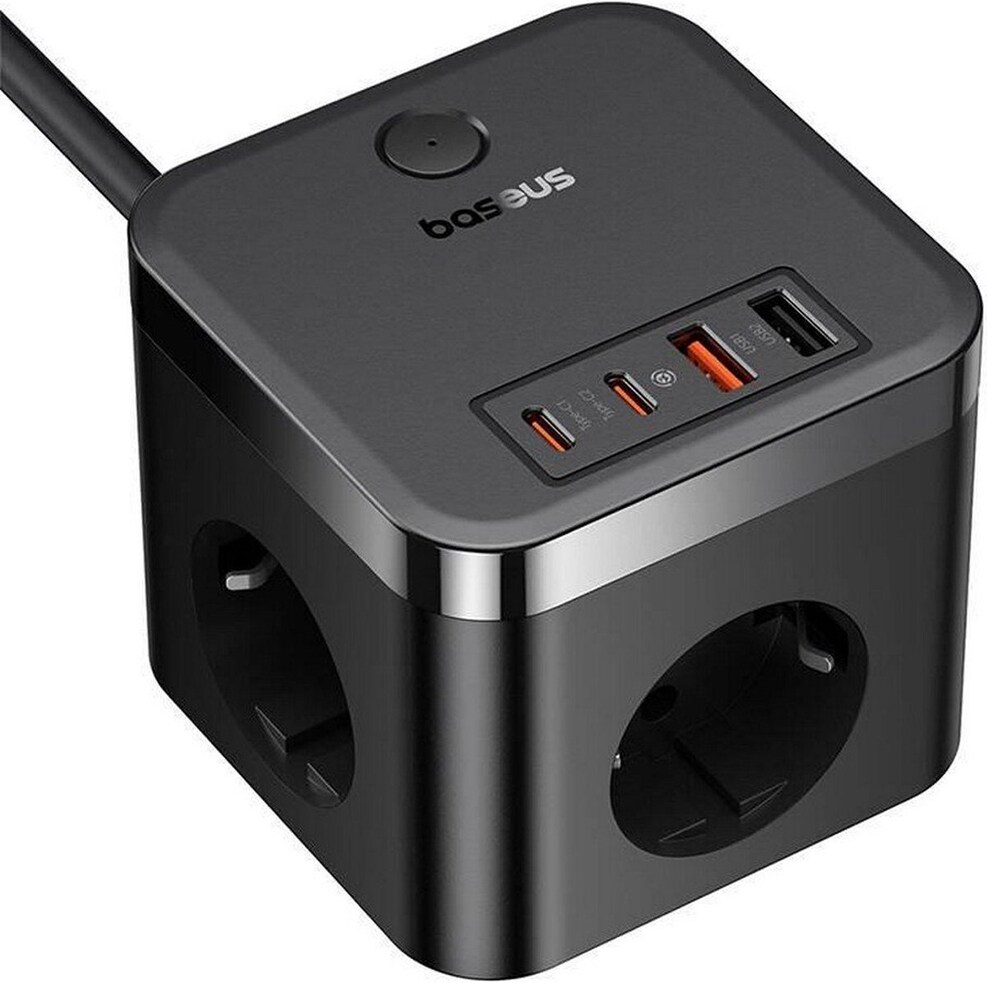 Baseus PowerCombo Cube med 2xUSB 2xUSB-C och 3 strömuttag