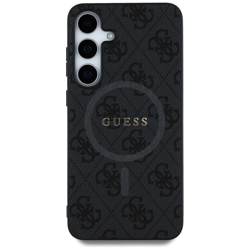 Guess Leather Case med MagSafe till Samsung Galaxy S25 med klassisk logotyp - Svart